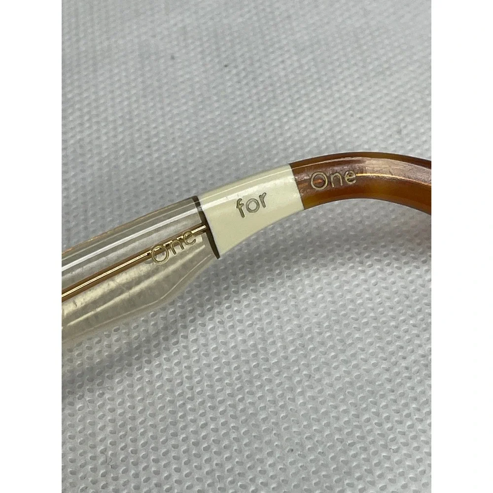 Toms Memphis Sunglasses Clear Tan Acetate Frame Gold Gradient Lenses 49[]20-143
